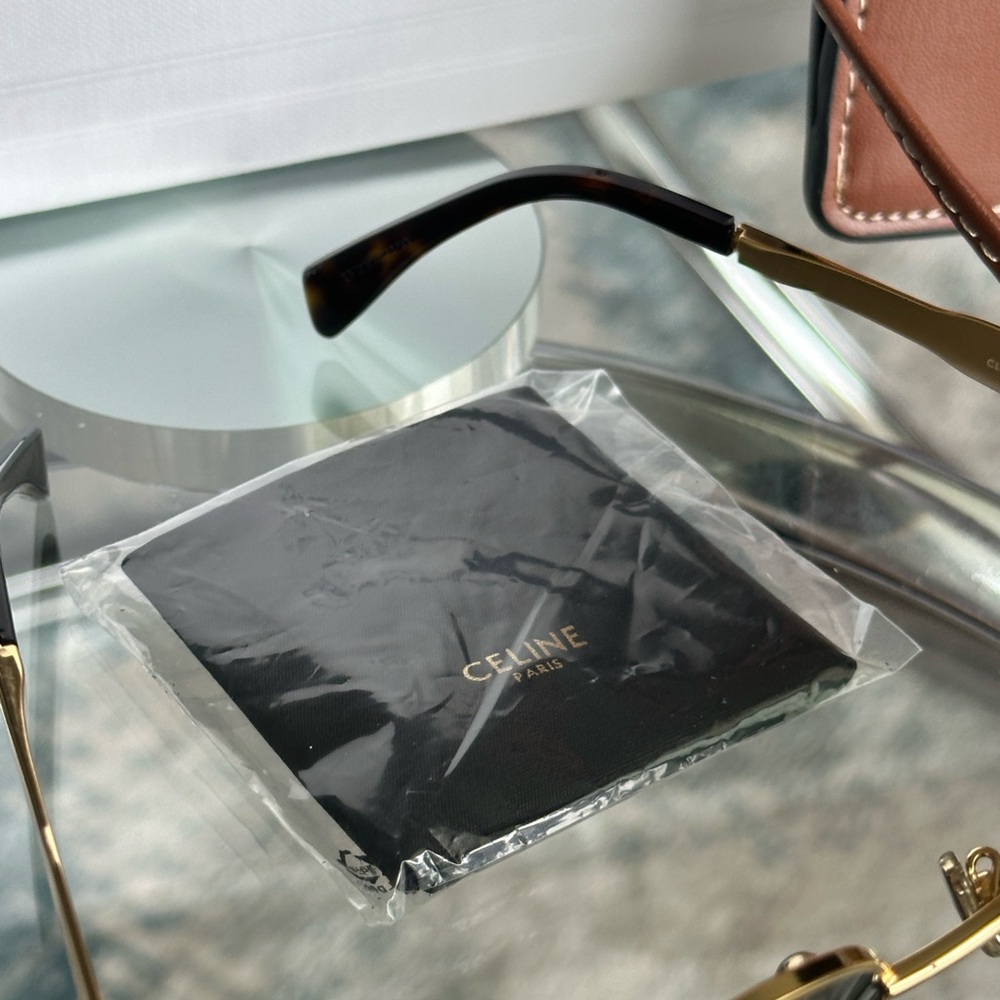 Celine Black and Gold Oval Sunglasses - Picture 3 of 15